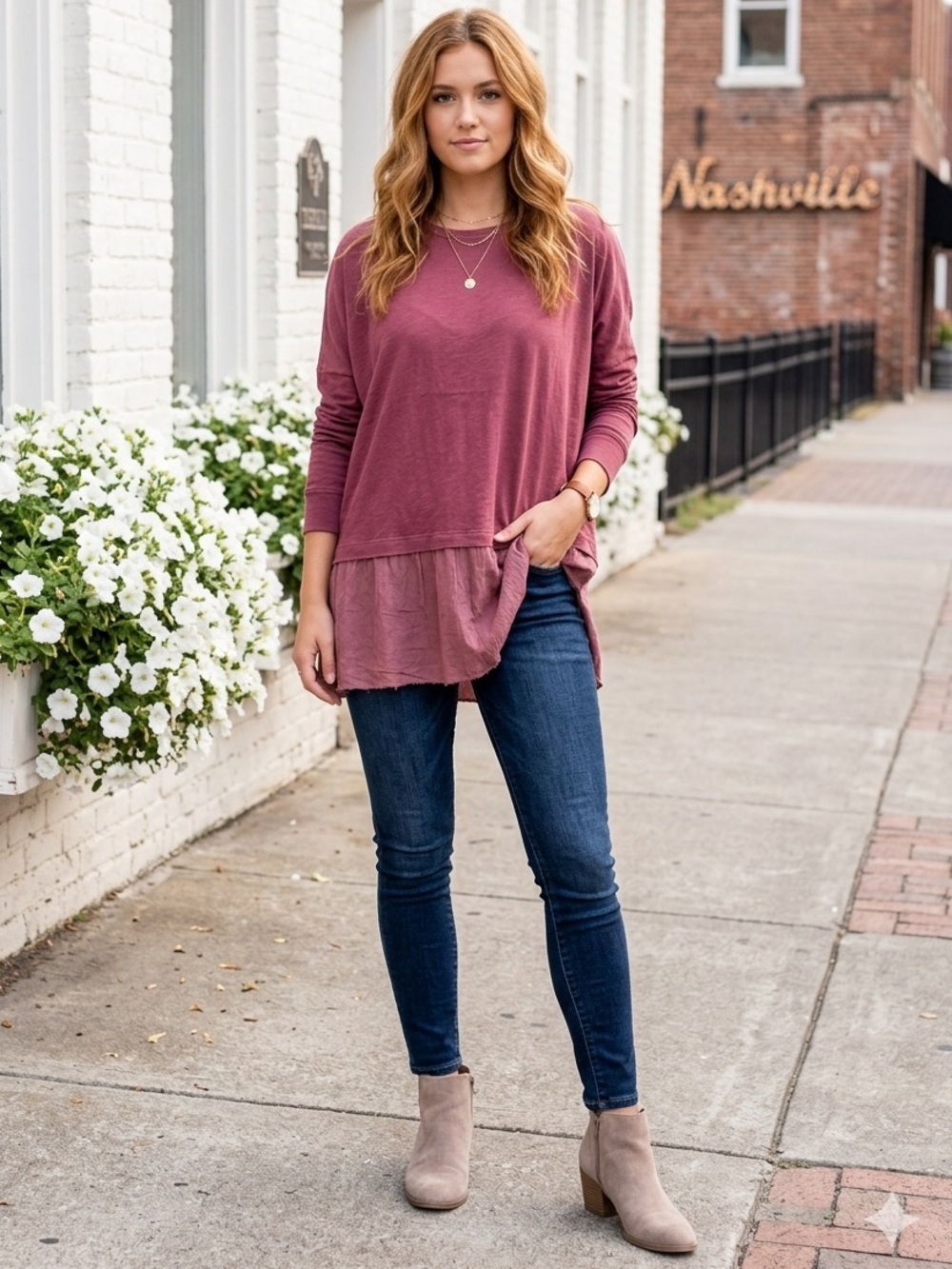 New Kyemi Pink Pullover Crinkle Hem Raw Edge Rayon Oversize Long Sleeve Shirt